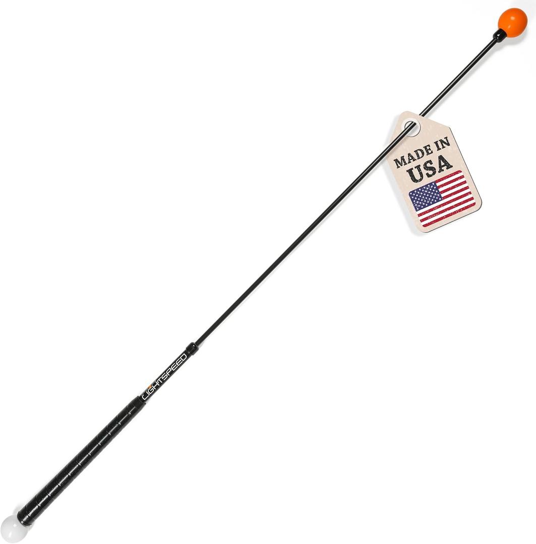 Orange Whip Lightspeed Golf Swing Trainer Aid Patented & Made in USA- Speed Stick Improves Speed, Distance and Accuracy (45"), 43inchi