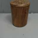 Kimona Food Jars & Canisters Acacia Wood round wooden storage jar with Lid for Keeping Cookies Pantry, Tea, Sugar, Coffee. (4.5" x 4.5" x 6")