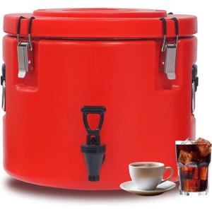 Insulated Beverage Dispenser Ice Chest Bucket,5 Gallon-Thermal Hot and Cold Drink Server Dispenser with 304 Stainless Steel Interior,Portable Cooler For Tea Coffee Water