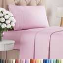 Twin Size 3 Piece Sheet Set - Comfy Breathable & Cooling Bed Sheets Set - Hotel Luxury Bedding for Women, Men, Kids, Teens, Boys & Girls - Deep Pockets, Soft and Wrinkle Free - Oeko-Tex - Light Pink