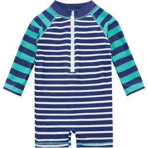uideazone Baby Toddler Boys Zipper Rash Guard Swimsuit UPF 50+ One Piece Beach Swimwear Bathing Suits 3-36 Months (Blue)