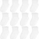 6/12 Pairs Non Slip Toddler Ruffle Socks for Girls Cotton Frilly Socks with Grips for 1-3 Years Girls (White)