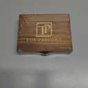 Whiskey Stone Gift Box set with 9 Premium Granite Stones (Won't Water Down Your Drink!), Wood Box, Velvet Carrying Bag and Tongs (Natural Red)