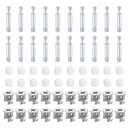uxcell 20Set 15x14mm Furniture Cam Lock Fitting with 5.8x35mm Dowel Fasteners, 3-in-1 Metal Furniture Board Connecting Screws Bolts Assortment Kit for Cabinets Chairs Drawer