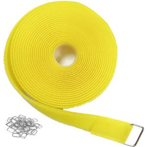 YMCRLUX 1"x18ft Hook and Loop Storage, 1 inch Wide, Yellow