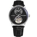 Pagani Design Men's Automatic Mechanical Watch Exposed Mechanical Movement 42mm 316L Stainless Steel with PU Leather Strap 100m Water Resistant (10ATM) Self-Winding Sapphire Crystal Glass (Black)