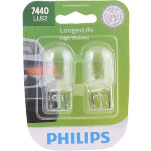 Philips 7440LLB2 7440 LongerLife Miniature Bulb, 2 Pack And Hardware Essentials 851482 Hook and Eye Latch Zinc 2-1/2" -1 Pack