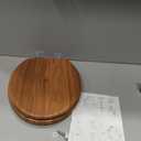 Elongated Toilet Seat Molded Wood Toilet Seat with Zinc Alloy Hinges, Easy to Install also Easy to Clean, Anti-pinch Wooden Toilet Seat by Angol Shiold (Elongated, Natural)