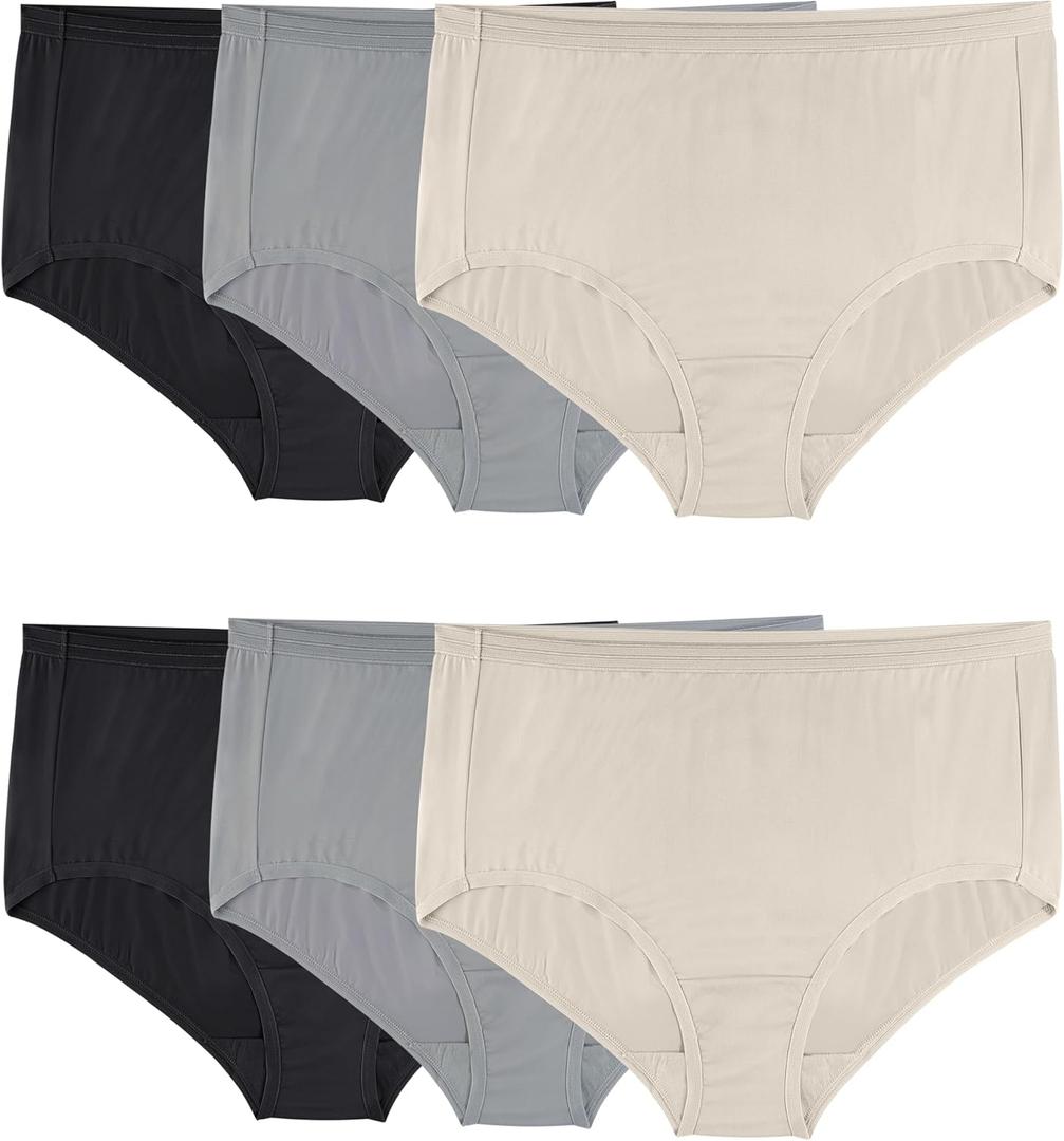 Fruit of the Loom Women's Plus Size Underwear Briefs, Fit for Me, Designed to Fit Your Curves