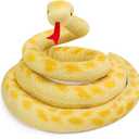 Snake Plush 107inch/273cm Stuffed Snake Animal Large Snake Toys Christmas Birthday Gifts for Boys Girls Kids Giant Stuffed Animals Snake Lifelike Plush Snake Fake Snake Yellow