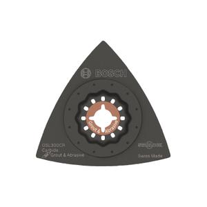 BOSCH OSL300CR 1-Piece 3 In. Starlock Oscillating Multi Tool Grout & Abrasive Carbide Grit Delta Rasp for Applications in Thinset Removal