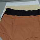 UNDER THE SEA Seamless Underwear for Women High Waisted V-shaped Back Briefs Soft No Show Womens Panties 4 Pack (Large, Black+brick Yellow+beige+white)