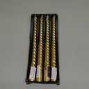 10 Inch Taper Spiral Candle Set of 4 - Tapered, Long, Smokeless, 8 Hr Burn Time - Golden, 25cm - Perfect for Home, Dinner, Party, Wedding, Halloween, Christmas