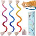 Retro Shaw Cat Chew Toys Ropes 3Pcs with Natural Catnip & Silvervine, Cat Nip String Toy, Interactive Kicker Safe Teeth Cleaning Kitten Toys for Indoor Cats Kitty, 23.6 Inches