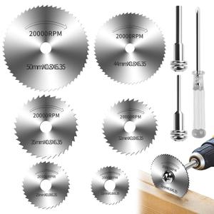 9pcs Drill Cutting Wheel and Saw Bit Set - 1/4 Inch Hex Shank Rotary Tool Attachment for Metal, Wood, Plastic