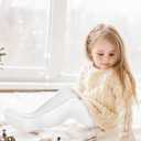 Baby Girls Tights Cable Knit Toddler Leggings Winter Solid Cotton Tights School Stockings 2 Pack 2T-12 Years (White)