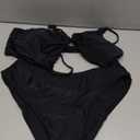Meetall Women's High Cut String Triangle Bikini Set Swimsuits Sexy Bathing Suits 2 Piece (Medium, Black)