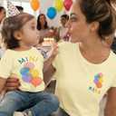 Mommy and Me Matching Shirt Birthday Matching Family Shirts Mother Daughter Son Matching Tees Birthday Girl Boy Tops (Beige)