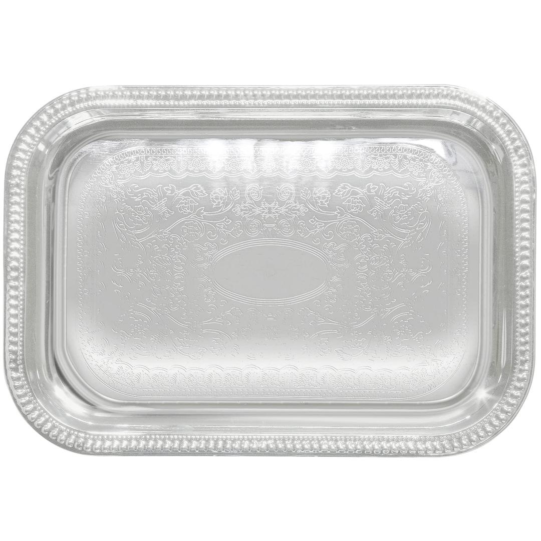 Winco Rectangular Tray, 18 by 12-Inch, Chrome, 18" x 12"