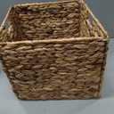12x12x10in Water Hyacinth Storage Basket Large, Folding Cube Woven Wicker Storage Basket for Shelves, Pantry Baskets Organization and Storage, Kitchen Storage Baskets, Large Rattan Basket Set of 3