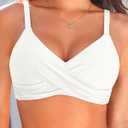 Women Underwire Bikini Top Only - Push Up Bathing Suit Top Padded Swim Bra 2025 Swimsuits Top (White, L)