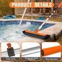 LAANPOLE Pool Brush with Pole, 16FT Heavy Duty Telescopic Pool Pole with 18" Pool Brush, Swimming Pool Scrubber Brush Head for Cleaning Walls, Tiles & Floors