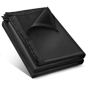 Black Waterproof Tarp Cover for Outdoor: Multi-Purpose Oxford Tarpaulin with Reinforced Webbing Loops for Camping Boat Pool Roof Tent - Durable and Tear Resistant (5ftx5ft)