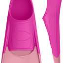 Gintenco Swim Fins, Kids Swim Training Fins for Lap Swimming, Travel Size Flippers with Mesh Bag, Silicone Swimming Fins for Kids Teens Adults Women Men (S(Jr 2-3/ US Women 3-5), Pink2)