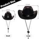 Fumwase Pet Cowboy Costume Halloween Costumes for Dogs Cat Puppy Hats with Bandana Scarf Cowboy Costume Accessories Dog Cat for Party Festival and Daily Wearing (Black, Large)