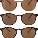 LookLux Reader Sunglasses Women, Small Round Prescription Reading Sunglasses with Readers with Spring Hinge, 2.0