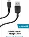 ZGEAR 4' MICRO USB DATA CABLE BK EA