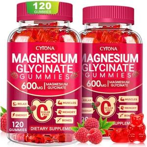 2 Pack Magnesium Glycinate Gummies 600mg, Sugar Free Magnesium Gummies | High Absorption Magnesium Supplement for Adults, Chewable Potassium Supplements for zzZ, Body Support and Relaxation, Exp 05/10/2028