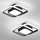 2 Packs Small Black Ceiling Light Square Modern LED Ceiling Lamp Cool White 6000K Hallway Lighting Fixtures for Bedroom Kitchen Living Room Study Hallway Small Asile Lamp Corridor Lights (Black)