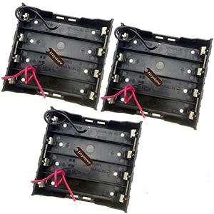 18650 Battery Case Holder, 3 Pcs 4 Slots x 3.7V 14.8Volt DIY Battery Storage Box, in Series Black Plastic Batteries Case for 4 x 18650 Ltvystore