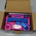 IDAODAN Electric Balloon Pump, Portable Electric Balloon Blower Machine Balloon Air Pump Dual Nozzle Rose Red 110V 600W Balloon Inflator for Party Decorations