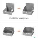 StorageWorks Closet Storage Bins, Trapezoid Organizer Box for Shelves, Fabric Clothes Bin, Foldable Organizing Baskets with Handles, Small, 3-Pack, Gray