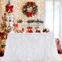 SoarDream White Table Cloth Rectangle Table Cover DIY Satin Tablecloth 90x90inch for Wedding Birthday Party Banquet Decoration