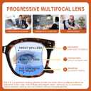 ZESAKER Progressive Multifocus Reading Glasses for Women Men Oversized Anti Blue Light Blocking Readers Square Eyeglasses (Tortoise+ Blue+ Light Brown, 1.5)