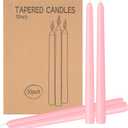 LYOBATH 30 Pack Pink Taper Candles - Taper Candles 10 Inch Dripless, Smokeless & Unscented - 8 Hours Long Burning - Ideal for Weddings, Dinner Parties, and Home Decor