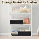 Paper Rope Storage Basket for Organizing, Set of 2 Foldable Wicker Storage Baskets with Handle,Decorative Large Storage Bins for Bathroom Countertop,Small Toilet Paper Basket for Toilet Tank Top