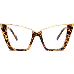 FEISEDY Fashion Cat Eye Blue Light Blocking Glasses for Women Fake Retro Eyeglasses Oversized Stylish Eyewear Frame B0240