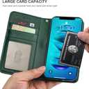 Bocasal Detachable Wallet Case for iPhone 14 RFID Blocking Card Slots Holder Premium PU Leather Magnetic Kickstand Shockproof Wrist Strap Removable Flip Protective Cover 5G 6.1 inch (Green)