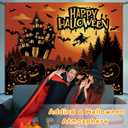 Halloween Garage Door Decorations,7 x 8 ft Pumpkin Halloween Garage Door Cover Scary Halloween Backdrop for Home Outdoor Indoor Party Yard Wall Decorations