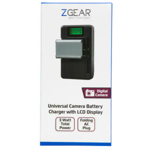 ZGEAR Universal Camera Battery Charger w/ LCD Display, 3W