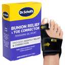 Dr. Scholl's BUNION RELIEF & TOE CORRECTOR // Massaging Gel Bunion Splint & Big Toe Straightener - Orthopedic Bunion Corrector for Women & Men - Bunion Pads for Bunion Pain Relief, 1 Support Set (Left & Right)