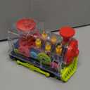 Kizeefun Light Up Train Toy for Toddlers: Transparent Gear Car Toy for Kids with Cool Light and Music Educational Crawling Toys for Baby Boys and Girls