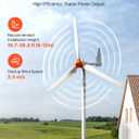 VEVOR 1500W 24V Wind Turbine Generator, 3-Blade Wind Turbine Kit with Wind/Solar Hybrid Controller, Efficient 3-Phase AC Permanent Wind Power Generator for RV Boat Home Farm (Tower Pole Not Included)
