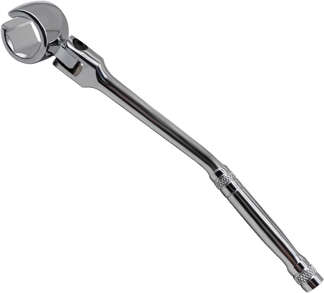 7/8" 22mm O2 Oxygen Sensor Wrench with Contour Handle and Flexible Head, Compatible with Most Vehicles for Removal Install, Universal Automotive Maintenance Socket Spanner Tool