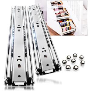 YENUO Heavy Duty Drawer Slides Full Extension Side Mount 12 14 16 18 20 22 24 26 28 30 32 34 36 40 Inch Metal Rails Track Guide Glides Runners 150 Lbs 1 pack (Without Lock, 22 inch)