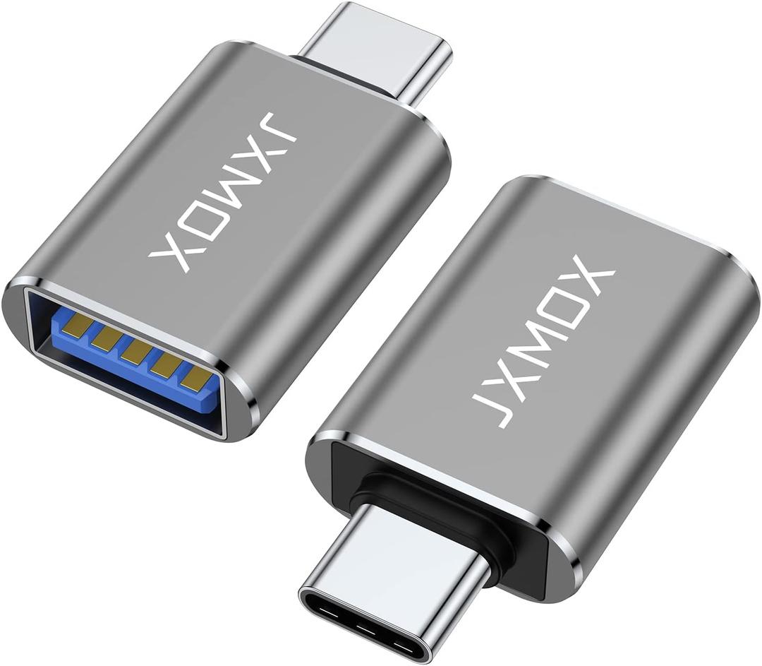 JXMOX USB C to USB Adapter, 2-Pack, Thunderbolt 3 to USB 3.0 OTG Adapter
Compatible with MacBook Pro, Chromebook, Pixelbook, Microsoft Surface Go
